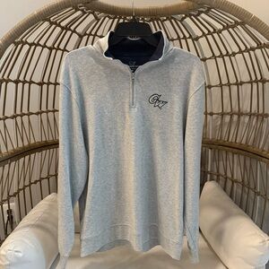 Vineyard Vines George Washington University Light Gray Quarter Zip-Up Sweater